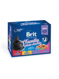 Brit Premium Cat Pouches Family Plate 12x100 g