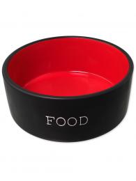 Dog Fantasy Keramická miska Food černá/červená 16x6,5 cm 850 ml