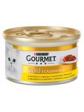 Gourmet Gold cat konzerva s hovězím a kuřetem v rajčatové omáčce 85 g
