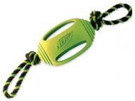 NERF Dog Hračka guma+lano přetahovadlo rugby míč zelený 45,5 cm