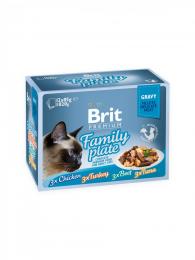 Brit Premium Cat Delicate Fillets Gravy Family Plate 12x85 g
