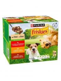 Friskies Dog multipack Adult hovězí, kuřecí a jehněčí ve šťávě 24x85 g