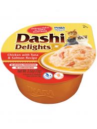 Inaba Churu Cat Dashi Delights kuře s tuňákem a lososem 70 g