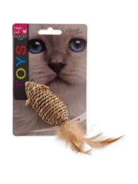 Magic Cat Hračka myška mořská tráva s pírky 18 cm