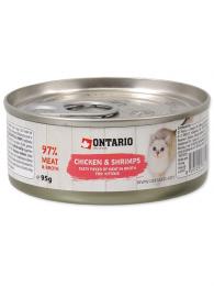 Ontario konzerva Kitten Chicken Pieces+Shrimp 95 g
