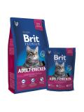Brit Premium Cat Adult Chicken 300 g + kapsička Chicken & Turkey ZDARMA