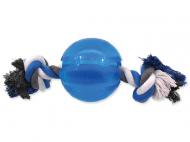 Dog Fantasy Hračka STRONG míček guma s provazem modrý 8.2 cm