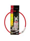 Dog Fantasy Obojek LED nylon M/L červený 65 cm