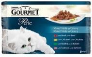 Gourmet Perle Multipack mini filetky ve štávě 8x85 g (hovězí, kuře, králík, losos)