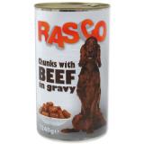 Rasco Dog Konzerva hovězí kousky ve šťávě 1240 g